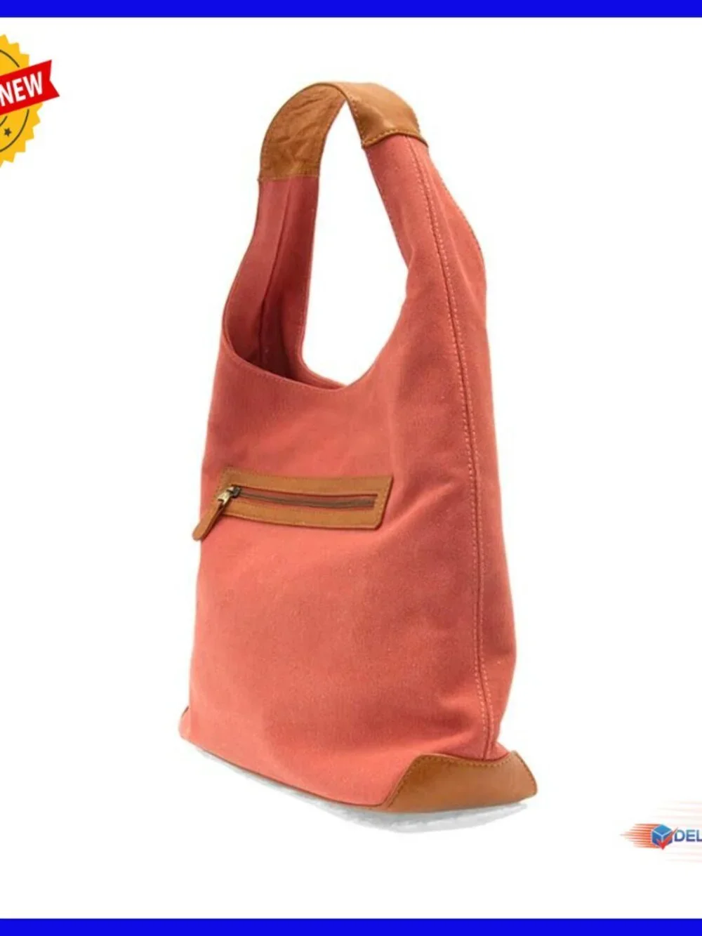 Canvas Hobo Bag with Removable Crossbody Insert, Padded Shoulder Strap
